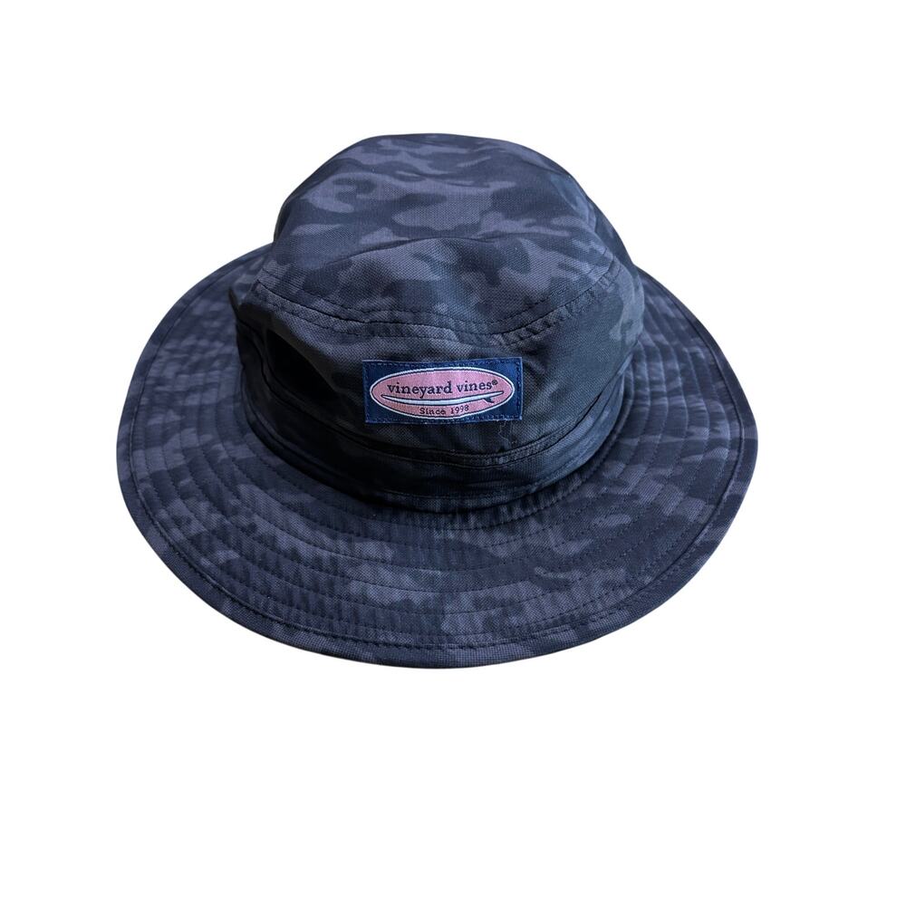 Vineyard Vines Black Camo Boonie Bucket Hat M/L